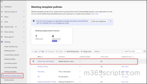 Configure Meeting Template Visibility in Microsoft Teams