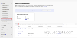 Create Custom Meeting Policy in Microsoft Teams