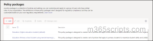 Create a new custom policy package in Teams admin center