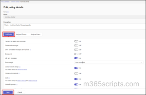 Customize policy packages in Teams admin center