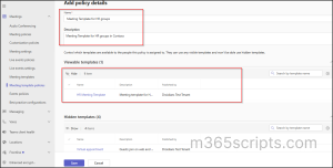 Meeting Policy Settings in Microsoft Teams