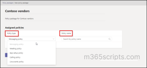 Select policy type and policy name