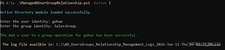 Manage AD User and Group Relationships Using PowerShell