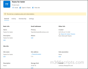 Compilance Policy Set for a Site to Block Deletion