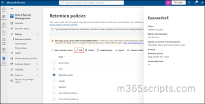 Edit a Retention Policy in Microsoft 365