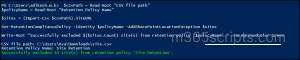 Exclude Multiple Sites From Retention Policy