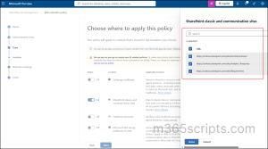 Exclude a SharePoint Site from a Retention Policy