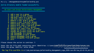 Manage Active Directory User and Group Relationships Using PowerShell Script