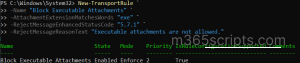 Mail Flow Rules to Block Executable Files Using the New-TransportRule Cmdlet