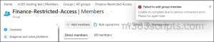 Error adding a group as a member of a security group with disable nesting enable