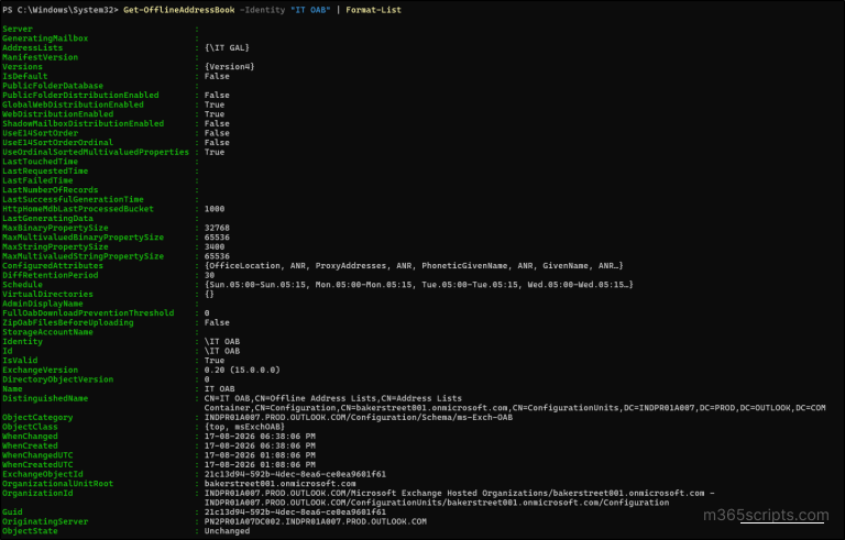 Offline Address Book Policies in Exchange Online